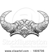 Vector Illustration of Viking Warrior Helmet by AtStockIllustration