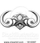 Vector Illustration of Viking Warrior Helmet by AtStockIllustration