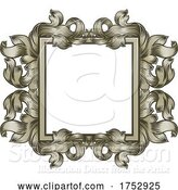 Vector Illustration of Vintage Scroll Filigree Woodcut Frame Drawing by AtStockIllustration