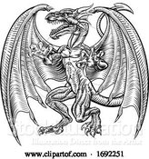 Vector Illustration of Vintage Style Dragon by AtStockIllustration