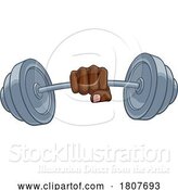 Vector Illustration of Weight Lifting Fist Hand Holding Barbell Concept by AtStockIllustration