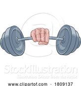 Vector Illustration of Weight Lifting Fist Hand Holding Barbell Concept by AtStockIllustration