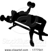 Vector Illustration of Weight Lifting Guy Weightlifting Silhouette by AtStockIllustration