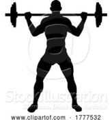 Vector Illustration of Weight Lifting Guy Weightlifting Silhouette by AtStockIllustration