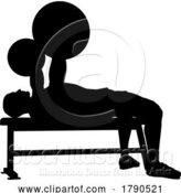 Vector Illustration of Weight Lifting Guy Weightlifting Silhouette by AtStockIllustration