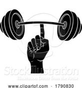 Vector Illustration of Weightlifting Hand Finger Holding Barbell Concept by AtStockIllustration