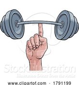 Vector Illustration of Weightlifting Hand Finger Holding Barbell Concept by AtStockIllustration