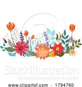 Vector Illustration of Wild Flower Floral Flowers Abstract Pattern Design by AtStockIllustration