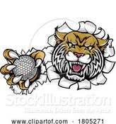 Vector Illustration of Wildcat Bobcat Cat Cougar Golf Ball Mascot by AtStockIllustration