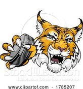 Vector Illustration of Wildcat Bobcat Ice Hockey Team Mascot by AtStockIllustration