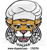 Vector Illustration of Wildcat Chef Mascot Character by AtStockIllustration