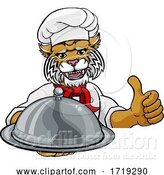 Vector Illustration of Wildcat Chef Mascot Sign Character by AtStockIllustration