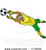 Vector Illustration of Wildcat Soccer Football Player Sports Mascot by AtStockIllustration