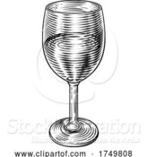 Vector Illustration of Wine Glass Vintage Etching Woodcut by AtStockIllustration