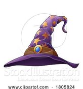 Vector Illustration of Witch Wizard Hat Halloween Wizards Magician Cap by AtStockIllustration