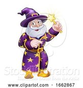 Vector Illustration of Wizard Character Pointing by AtStockIllustration
