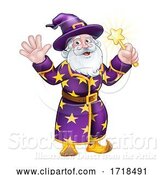 Vector Illustration of Wizard Character with Wand by AtStockIllustration