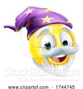 Vector Illustration of Wizard Emoticon Face Emoji Icon by AtStockIllustration