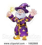 Vector Illustration of Wizard with Wand Character by AtStockIllustration