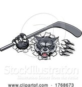 Vector Illustration of Wolf Ice Hockey Player Animal Sports Mascot by AtStockIllustration