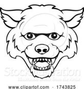 Vector Illustration of Wolf Mascot Cute Happy Character by AtStockIllustration