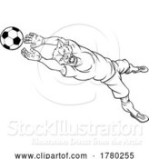 Vector Illustration of Wolf Soccer Football Player Animal Sports Mascot by AtStockIllustration