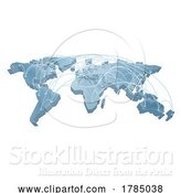 Vector Illustration of World Map Background Globe Global Trade Concept by AtStockIllustration