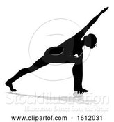 Vector Illustration of Yoga Pilates Pose Lady Silhouette by AtStockIllustration