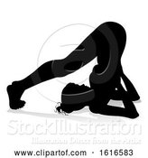 Vector Illustration of Yoga Pilates Pose Lady Silhouette by AtStockIllustration