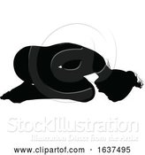 Vector Illustration of Yoga Pilates Pose Lady Silhouette by AtStockIllustration