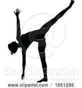 Vector Illustration of Yoga Pilates Pose Lady Silhouette by AtStockIllustration