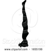 Vector Illustration of Yoga Pilates Pose Lady Silhouette by AtStockIllustration