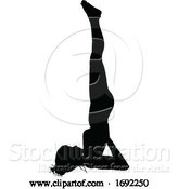 Vector Illustration of Yoga Pilates Pose Lady Silhouette by AtStockIllustration