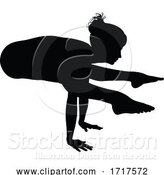 Vector Illustration of Yoga Pilates Pose Lady Silhouette by AtStockIllustration