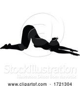 Vector Illustration of Yoga Pilates Pose Lady Silhouette by AtStockIllustration