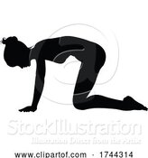 Vector Illustration of Yoga Pilates Pose Lady Silhouette by AtStockIllustration