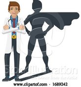 Vector Illustration of Young Medical Doctor Super Hero Mascot by AtStockIllustration