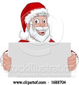Vector Illustration of Young Santa Claus Holding Sign Christmas by AtStockIllustration