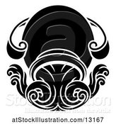 Vector Illustration of Zodiac Horoscope Astrology Aquarius Design, Black and White by AtStockIllustration