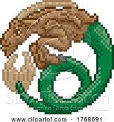Vector Illustration of Zodiac Horoscope Capricorn Pixel Art Sign by AtStockIllustration