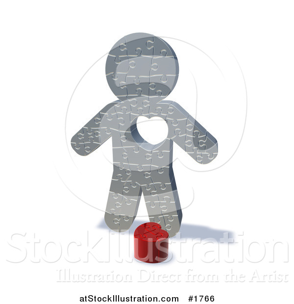 Illustration of a 3d Jigsaw Man