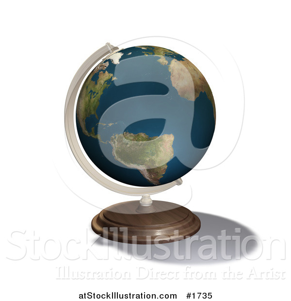 Illustration of a 3d World Globe on a Stand