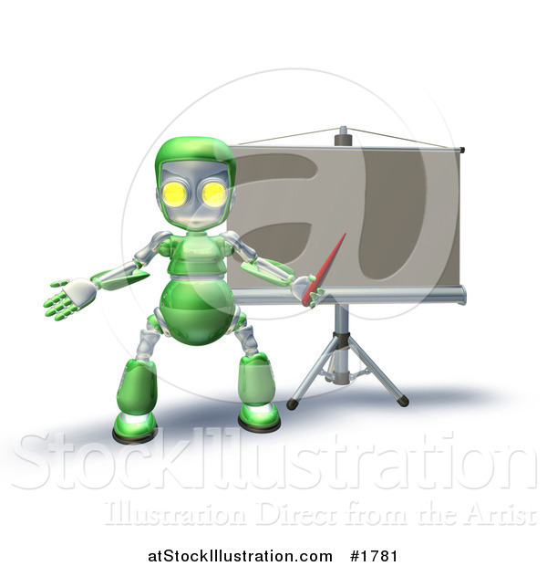 Illustration of a Board and Green Robot