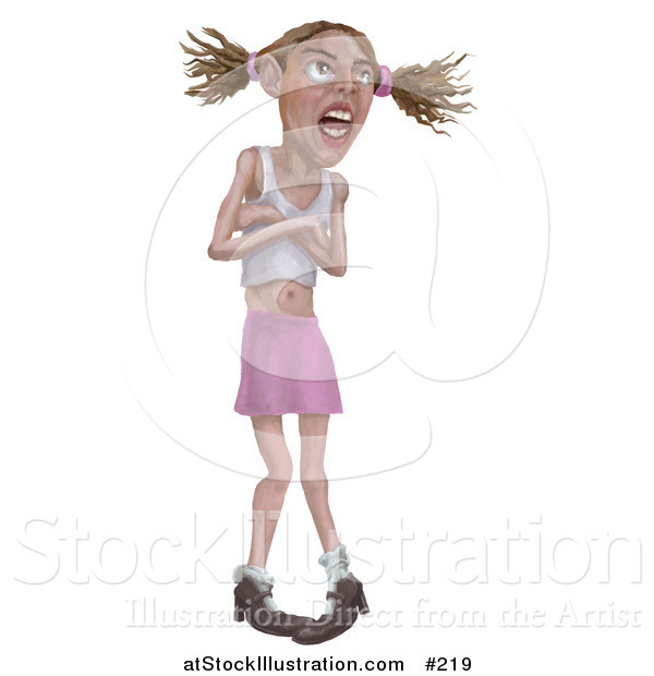 Illustration of a Girl Throwing a Temper Tantrum