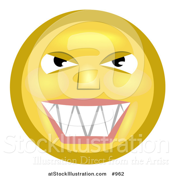 Illustration of a Mischievous Emoticon Grinning