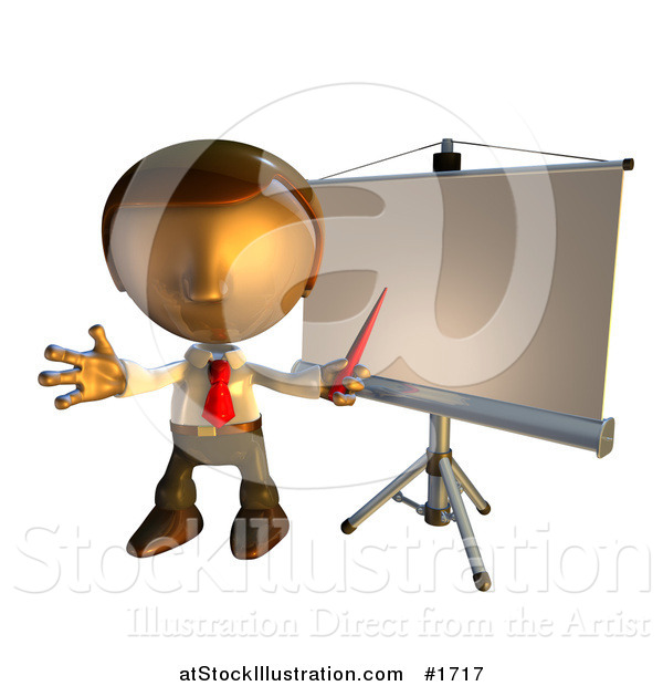 Illustration of a Presentation Board and Pete Man