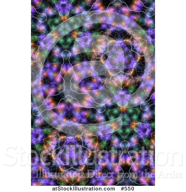 Illustration of a Purple Fractal Kaleidoscope Background