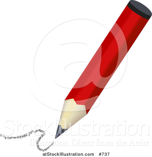 Illustration of a Red Pencil Drawing