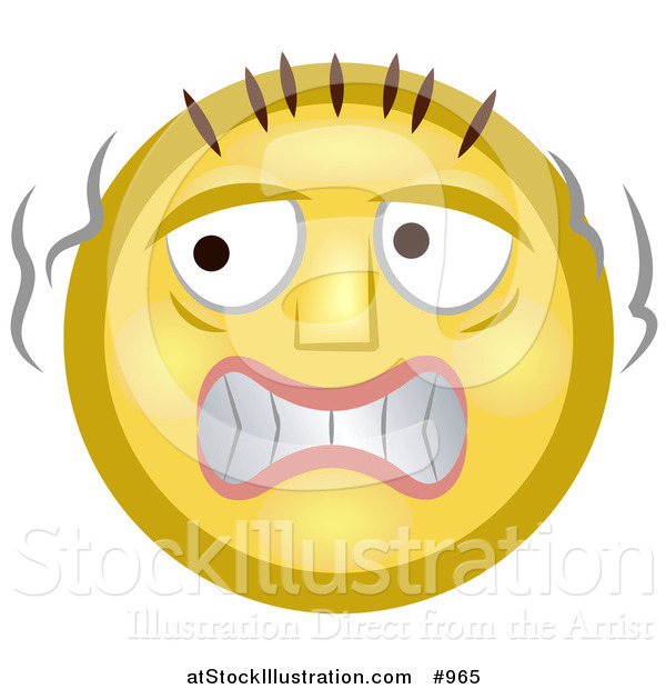 Illustration of a Stressed Emoticon Freaking out