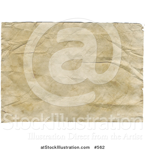 Illustration of an Aged, Yellowed and Wrinkled Paper Background